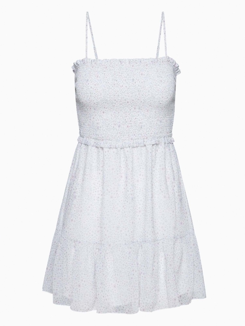Aritzia Wilfred Temptest Sleeveless Mini Dress - White/ Birch Floral Chiffon